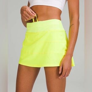 lululemon Pace Rival *Long Mid-Rise Skirt Highlight Yellow Size 4